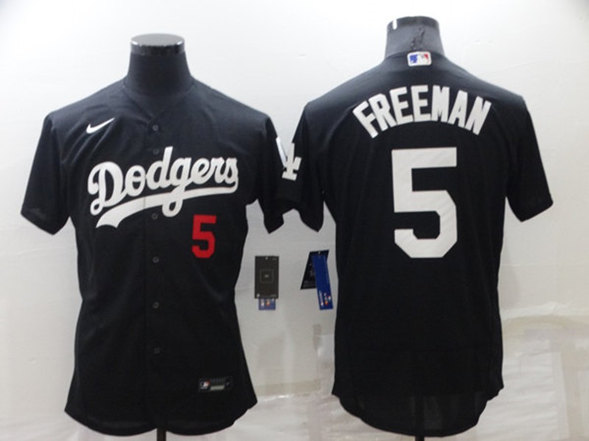 Los Angeles Dodgers #5 Freddie Freeman Black Flex Base Stitched Jersey - Zenithce