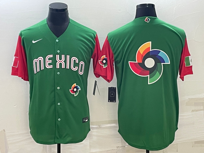 Mexico 2023 Green World Big Logo With Patch Classic Stitched Jersey - Zenithce