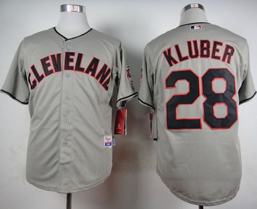 Indians #28 Corey Kluber Grey Cool Base Stitched Jersey - Zenithce