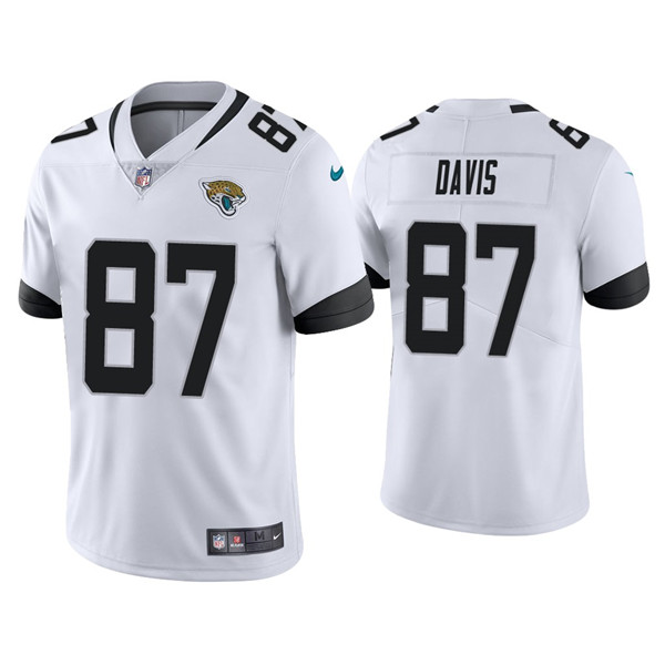 Jacksonville Jaguars #87 Tyler Davis White Vapor Untouchable Limited Stitched Jersey - Zenithce