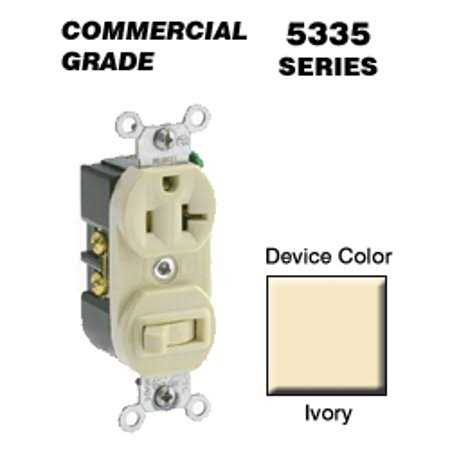 Leviton 5335-I Combination Toggle Switch / Duplex Receptacle - Zenithce