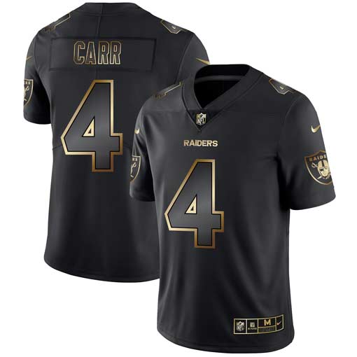 Raiders #4 Derek Carr 2019 Black Gold Edition Stitched Jersey - Zenithce