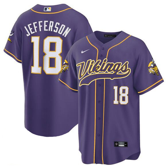 Minnesota Vikings #18 Justin Jefferson Purple Cool Base Stitched Jersey - Zenithce