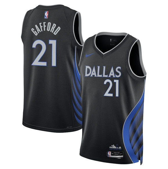 Dallas Mavericks #21 Daniel Gafford Black 2025-26 City Edition Stitched Jersey - Zenithce