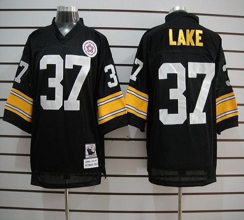 Mitchell And Ness Steelers #37 Carnell Lake Black Stitched Jersey - Zenithce