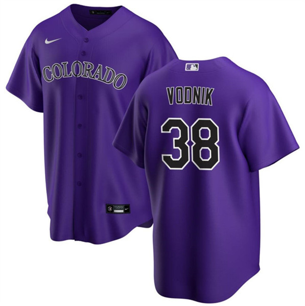 Colorado Rockies #38 Victor Vodnik Purple Cool Base Stitched Jersey - Zenithce
