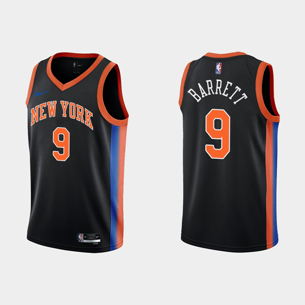 New York Knicks #9 RJ Barrett Black City Edition Stitched Jersey - Zenithce