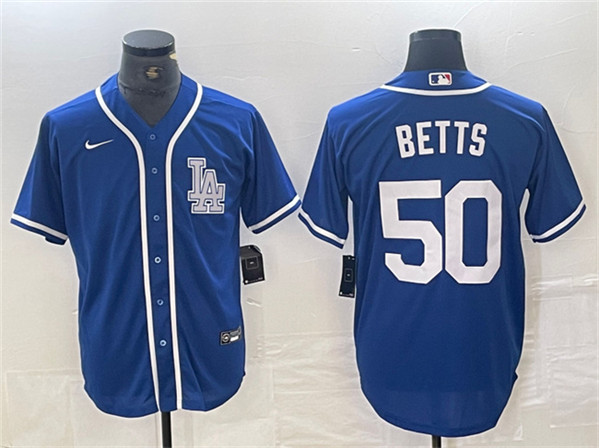 Los Angeles Dodgers #50 Mookie Betts Blue Cool Base Stitched Jersey - Zenithce