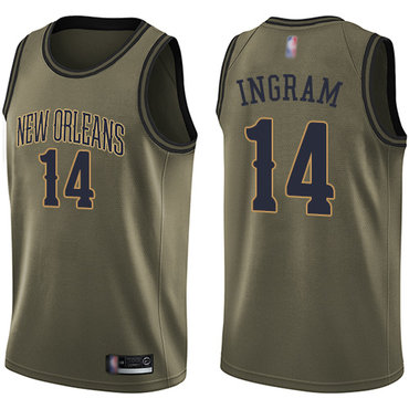 Pelicans #14 Brandon Ingram Green Swingman Salute to Service Jersey - Zenithce