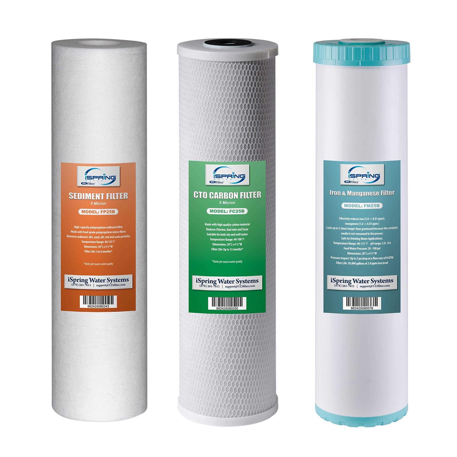 Ispring F3 6-Month Prefilter Replacement Supply Filter Cartridge Pack Set for Standard Reverse Osmosis Ro Systems - Zenithce