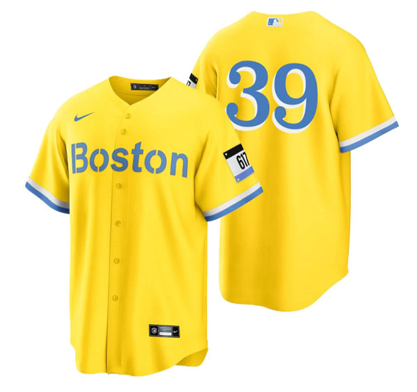 Boston Red Sox #39 Christian Arroyo Gold City Connect Stitched Baseball Jersey - Zenithce