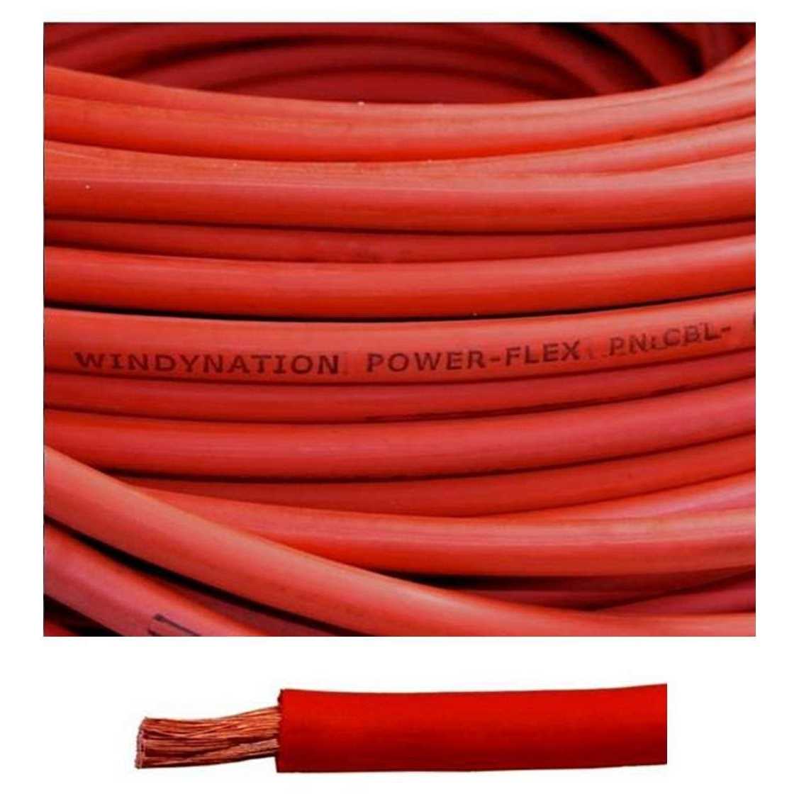 Windy Nation AWG Gauge Red + Black Pure Copper Battery Inverter Cables Solar - Zenithce