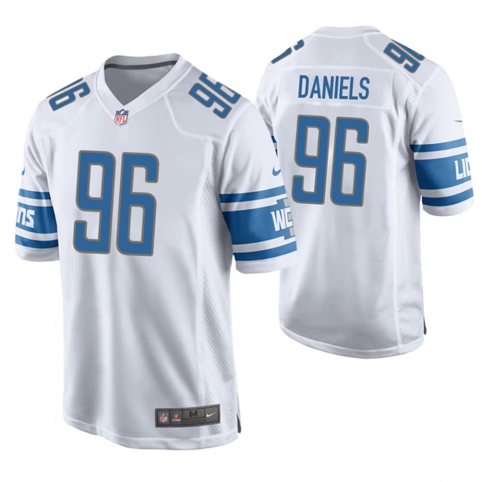 Detroit Lions #96 Mike Daniels White Stitched Jersey - Zenithce