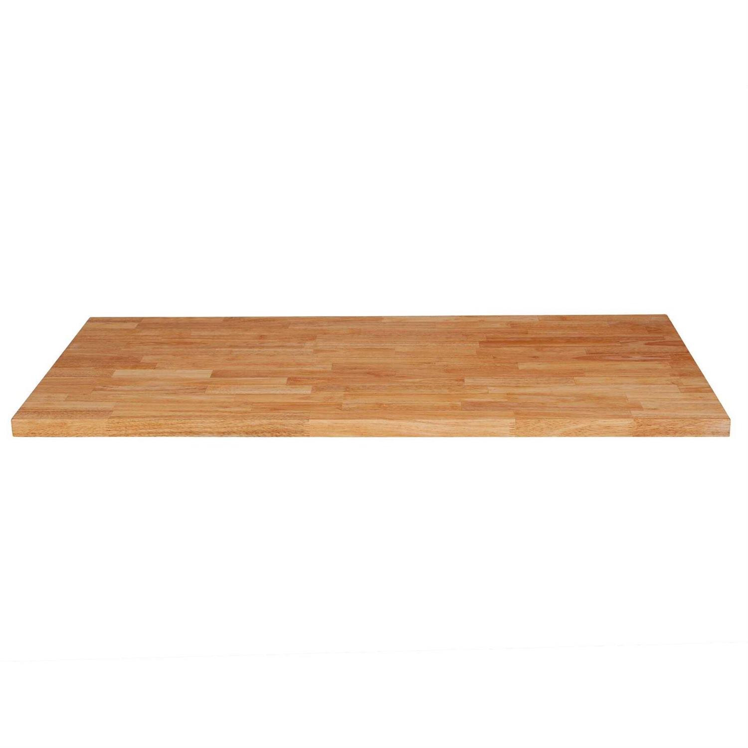 Sparrow Peak Rubberwood 60-in x 30-in x 1.25-in Unfinished Natural Straight Butcher Block Rubberwood Countertop 12530FJRW-60 - Zenithce