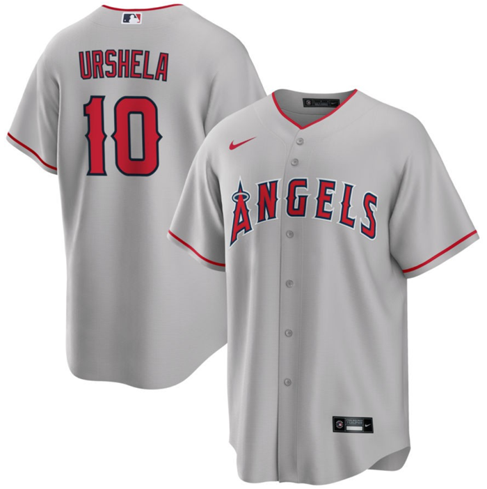 Los Angeles Angels #10 Gio Urshela Gray Cool Base Stitched Jersey - Zenithce