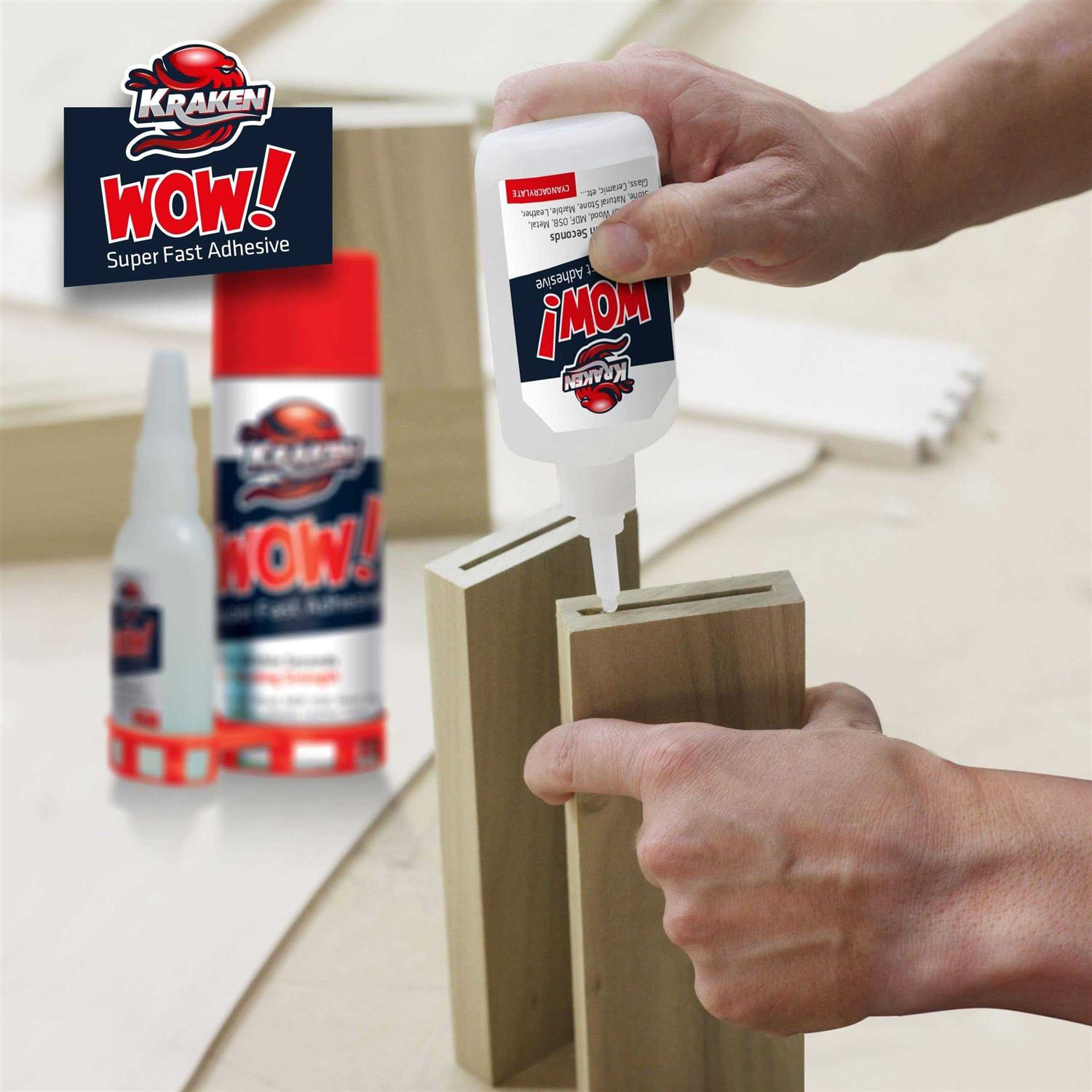 Kraken Bond WOW! CA Glue with Spray Adhesive Activator - Zenithce