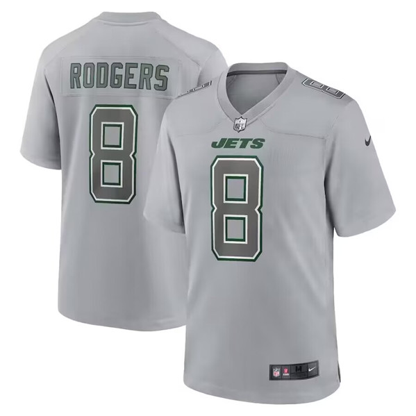 New York Jets #8 Aaron Rodgers Grey Atmosphere Fashion Stitched Jersey - Zenithce