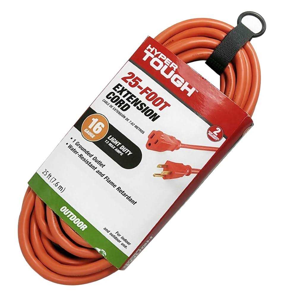 Hyper Tough 16AWG 3 Prong Single Outlet Outdoor Extension Cord - Zenithce