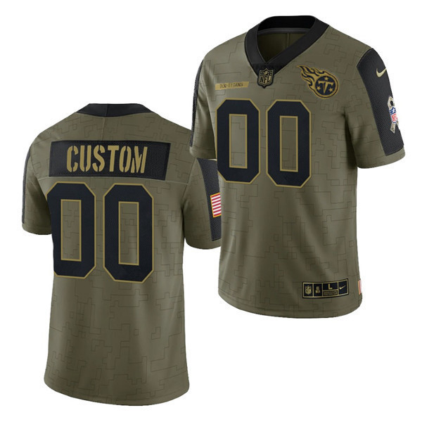 Tennessee Titans Customized 2021 Olive Salute To Service Limited Stitched Jersey - Zenithce