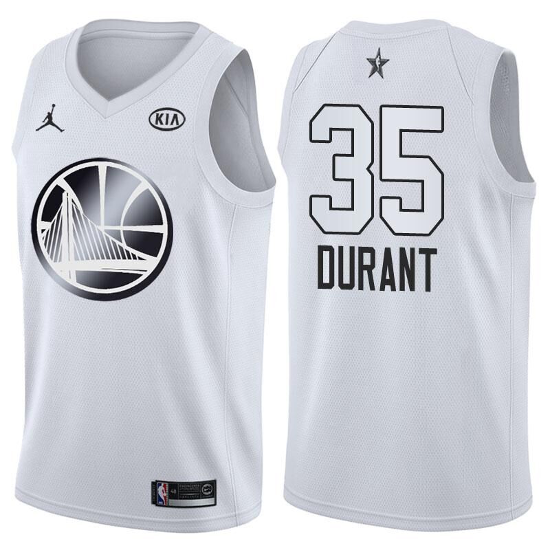 Warriors 35 Kevin Durant Jordan Brand White 2018 All-Star Game Swingman Jersey - Zenithce