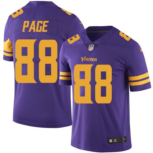 Vikings #88 Alan Page Purple Stitched Limited Rush Nike Jersey - Zenithce