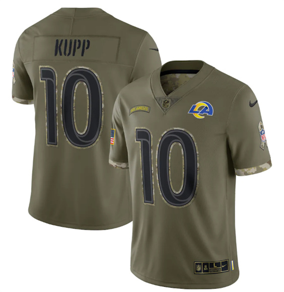 Los Angeles Rams #10 Cooper Kupp 2022 Olive Salute To Service Limited Stitched Jersey - Zenithce