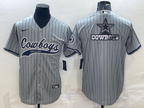 Dallas Cowboys Gray Team Big Logo With Patch Cool Base Stitched Jersey - Zenithce