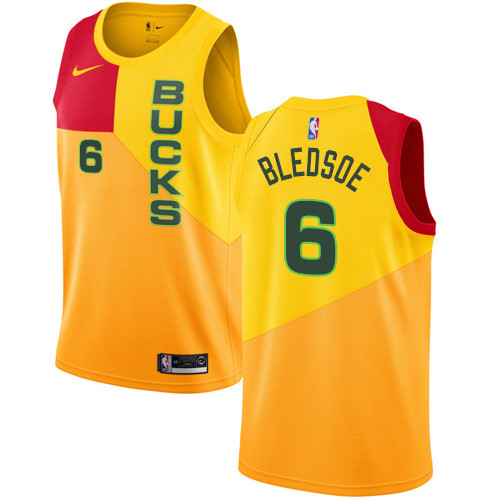 Bucks #6 Eric Bledsoe Yellow Swingman City Edition Jersey - Zenithce