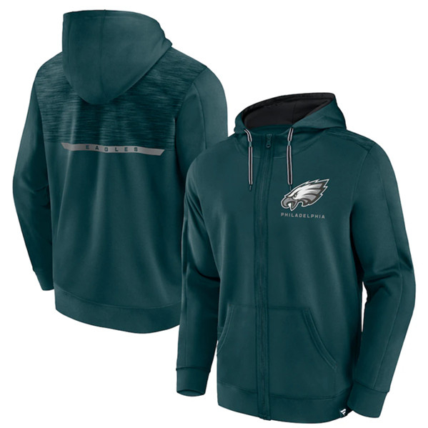 Philadelphia Eagles Green Defender Evo Full-Zip Hoodie - Zenithce