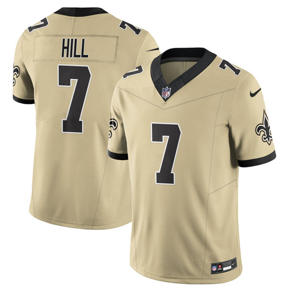 New Orleans Saints #7 Taysom Hill Gold 2025 F.U.S.E. Alternate Vapor Limited Football Stitched Jersey - Zenithce