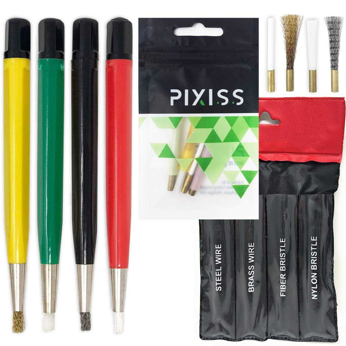 Pixiss Scratch Brush Pen Set Fiberglass Steel Brass - Zenithce