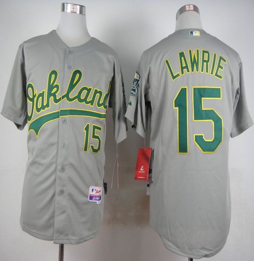 Athletics #15 Brett Lawrie Grey Cool Base Stitched Jersey - Zenithce