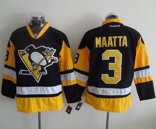 Penguins #3 Olli Maatta Black Alternate Stitched Jersey - Zenithce