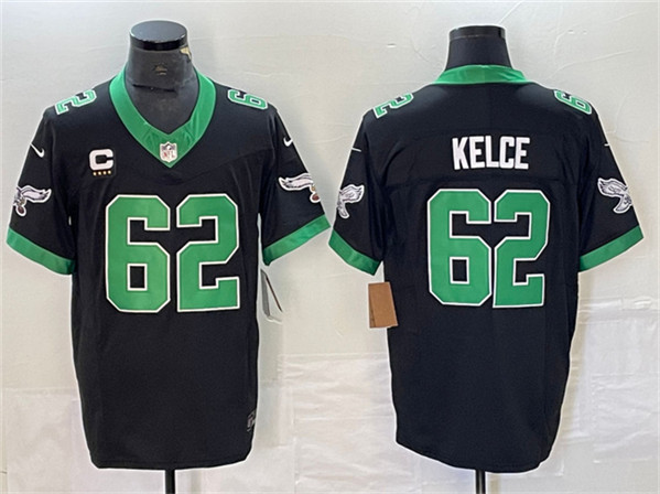 Philadelphia Eagles #62 Jason Kelce Black 2023 F.U.S.E. With 4-Star C Patch Vapor Untouchable Limited Stitched Jersey - Zenithce