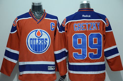 Oilers #99 Wayne Gretzky Orange CCM Throwback Stitched Jersey - Zenithce