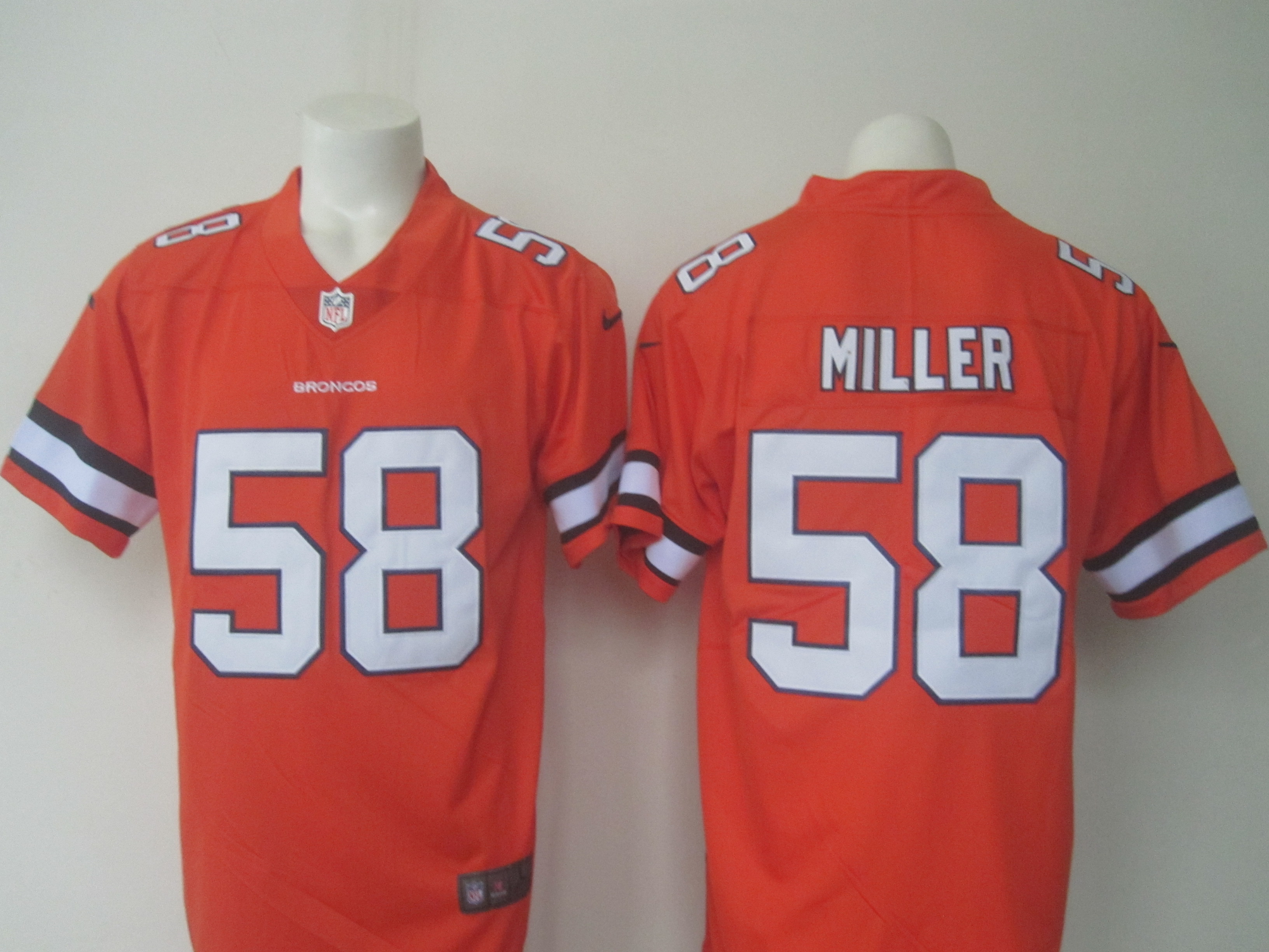 Broncos #58 Von Miller Orange Limited Rush Stitched Nike Jersey - Zenithce