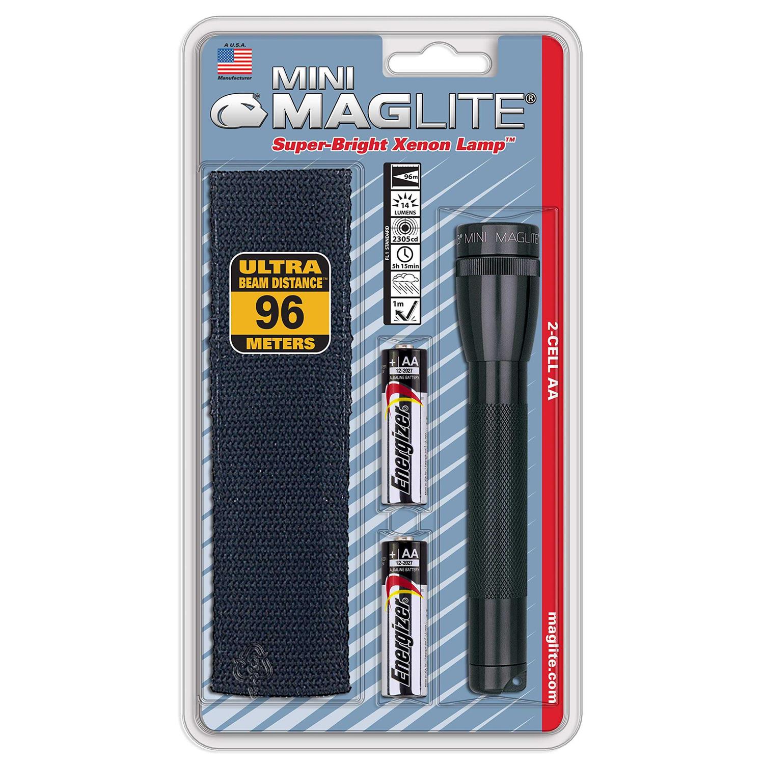 Maglite Mini AA Flashlight Black Combo Pack M2A01C - Zenithce
