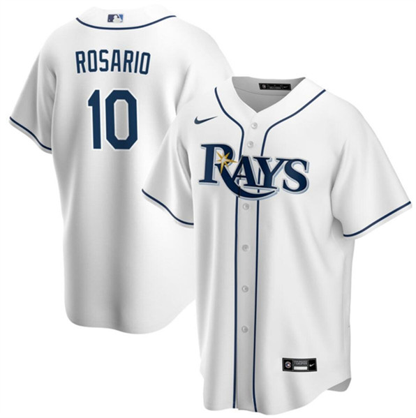 Tampa Bay Rays #10 Amed Rosario White Cool Base Stitched Jersey - Zenithce