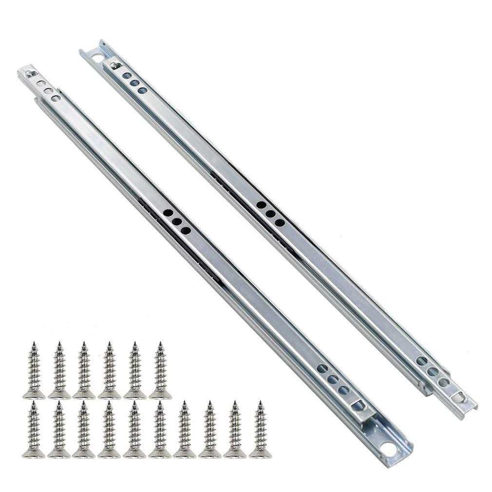 yoohey Metal Drawer Slides Ball Bearing Two Way Slide Track Rail 0.7 inch Wide - Zenithce