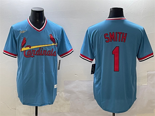 St. Louis Cardinals #1 Ozzie Smith Blue Stitched Jersey - Zenithce
