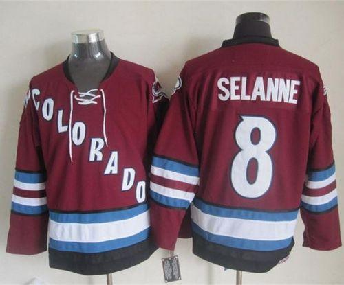 Avalanche #8 Teemu Selanne Red CCM Throwback Stitched Jersey - Zenithce