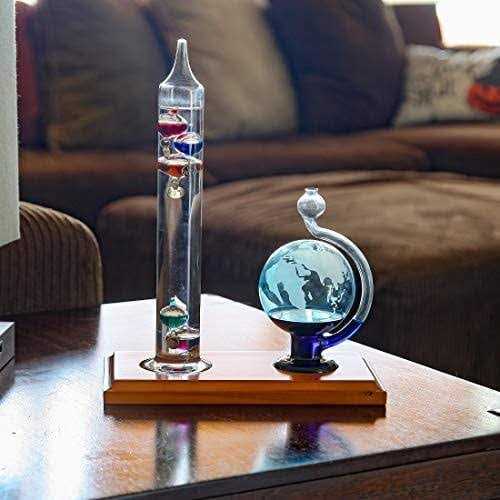 Lily’s Home Desktop Weather Station, with Galileo Thermometer and Fitzroy Storm Glass Weather Predictor - Zenithce