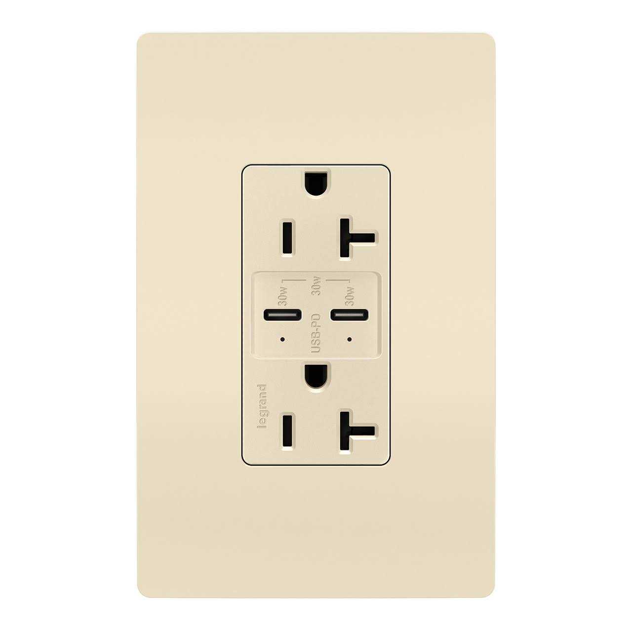 Radiant 20 Amp Ultra-Fast PLUS Power Delivery Type-C USB Outlet Tamper-Resistant TR20USBPD - Zenithce