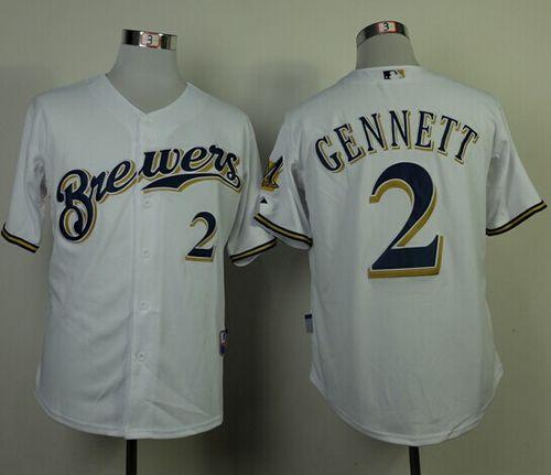Brewers #2 Scooter Gennett White Cool Base Stitched Jersey - Zenithce