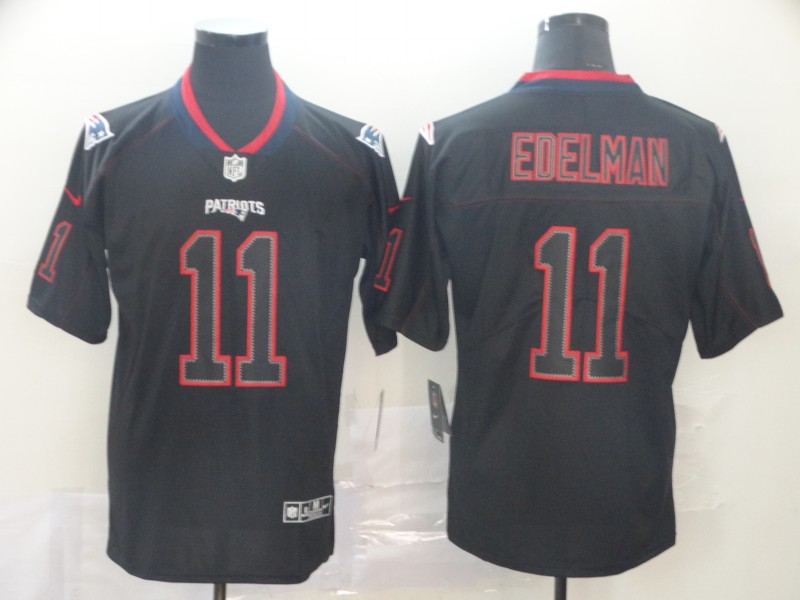 New England Patriots #11 Julian Edelman 2019 Black Lights Out Stitched Jersey - Zenithce