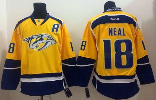 Predators #18 James Neal Yellow Home Stitched Jersey - Zenithce