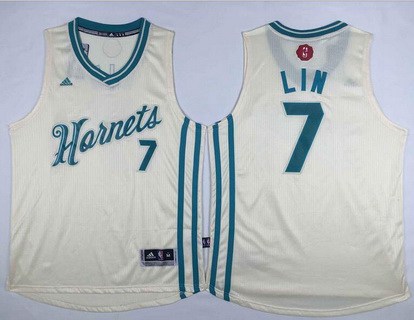 Charlotte Hornets #7 Jeremy Lin Revolution 30 Swingman 2015 Christmas Day Cream Jersey - Zenithce