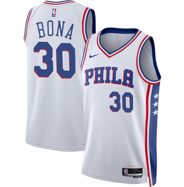 Philadelphia 76ers #30 Adam Bona White 2024 Draft Association Edition Stitched Jersey - Zenithce