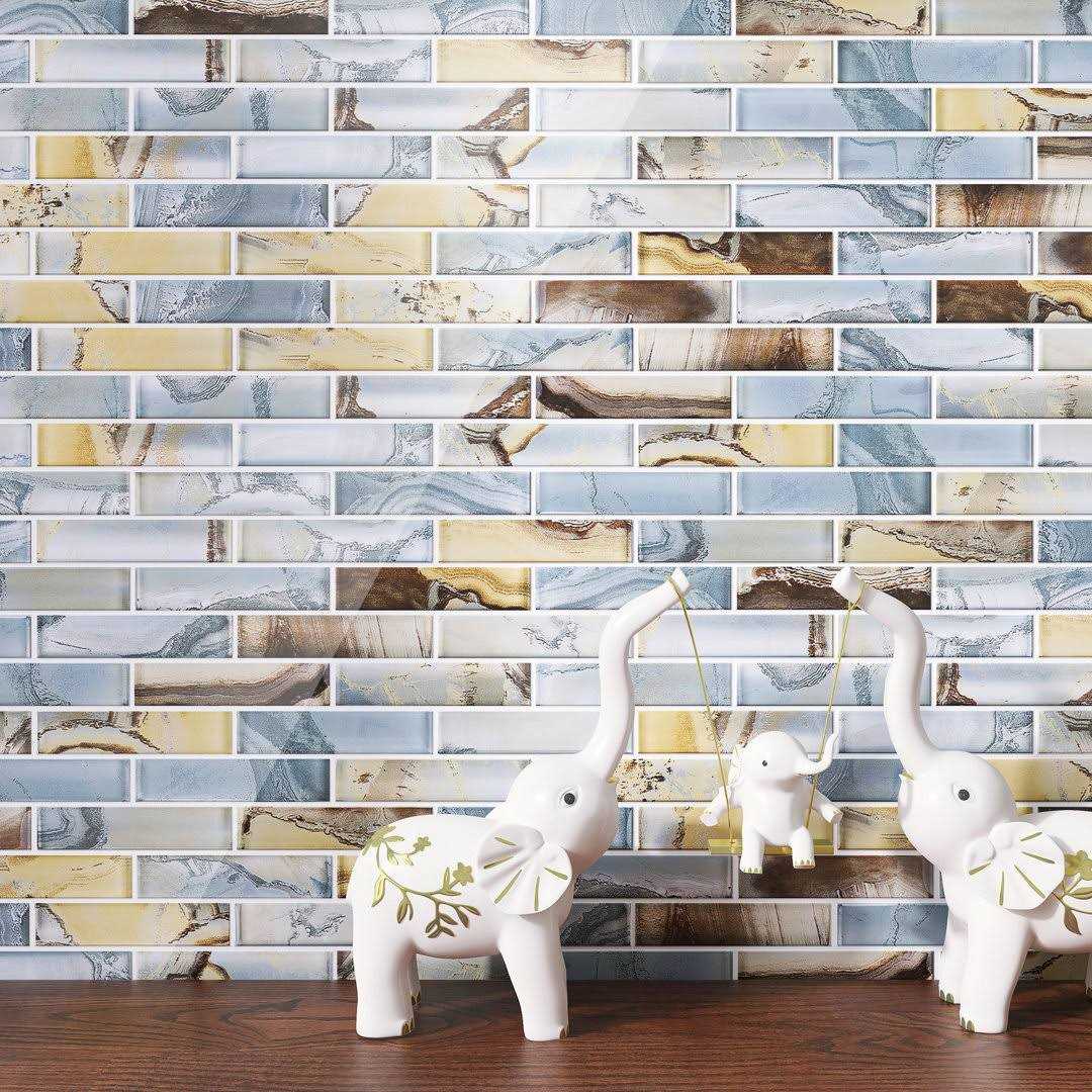 Supreme Tile TileGen. Sahara Glass Mosaic in Blue Wall Tile - Zenithce