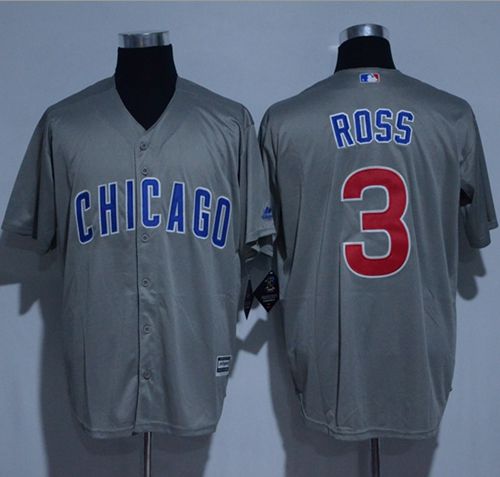 Cubs #3 David Ross Grey New Cool Base Stitched Jersey - Zenithce